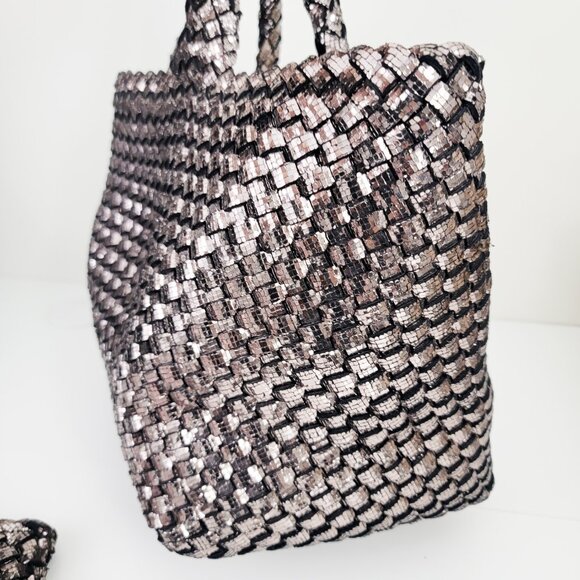 Naghedi St. Barths Medium Tote in Reflect Silver - Picture 4 of 9